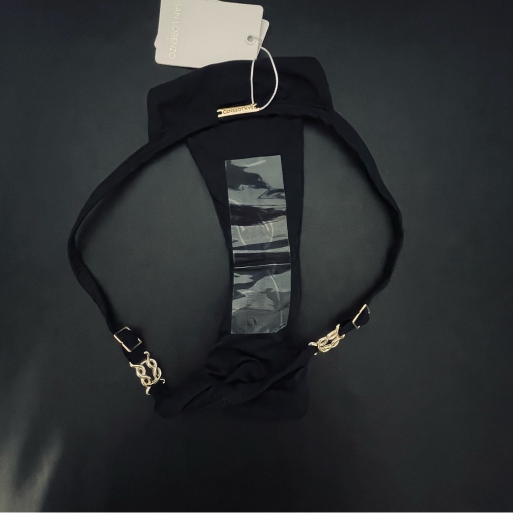 San Lorenzo Black Bikini Bottom with Gold Details - Picture 10 of 10
